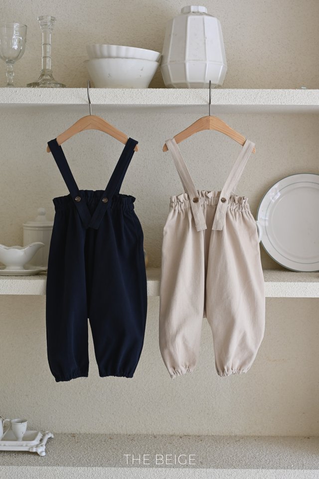 The Beige - Korean Baby Fashion - #babyclothing - Cotton Suspender Suit - 4