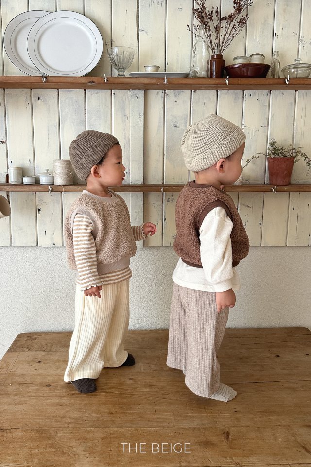 The Beige - Korean Baby Fashion - #babyfashion - Ribbed Wide Pants - 11