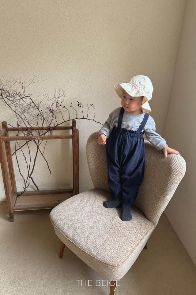 The Beige - Korean Baby Fashion - #babyfever - Cotton Suspender Suit - 5