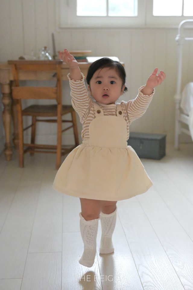 The Beige - Korean Baby Fashion - #babyfever - Eared Suspender Suit - 6