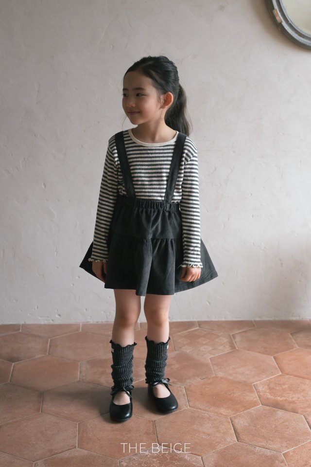 The Beige - Korean Baby Fashion - #babygirlfashion - Suspender Layered Skirt - 8