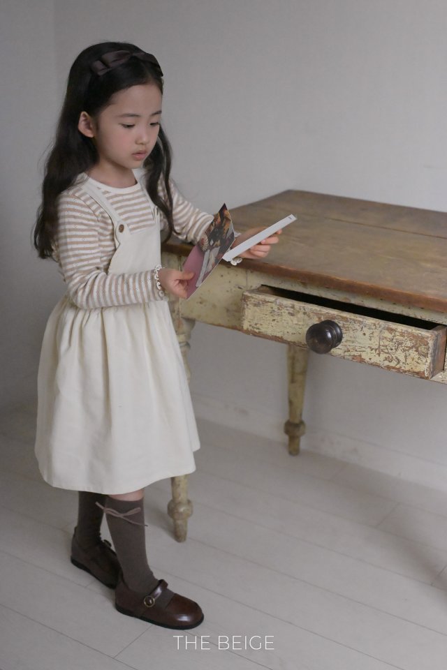 The Beige - Korean Baby Fashion - #babylifestyle - Eared Suspender One-piece - 7