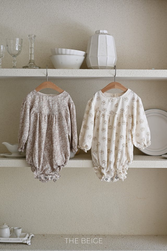 The Beige - Korean Baby Fashion - #babyootd - Shirring Printed Suit
