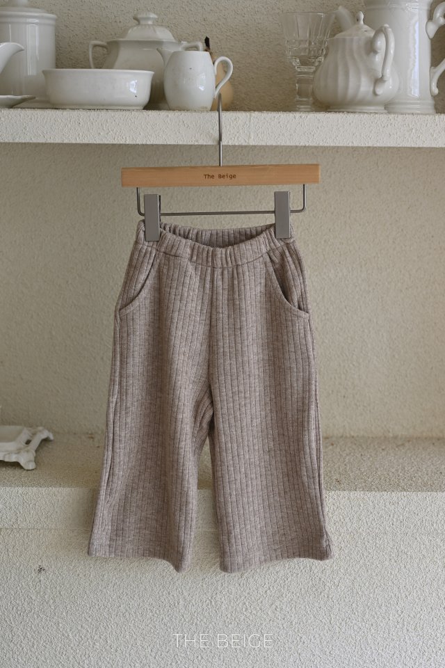 The Beige - Korean Baby Fashion - #babyoutfit - Ribbed Wide Pants - 2