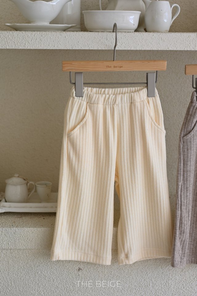 The Beige - Korean Baby Fashion - #babyoutfit - Ribbed Wide Pants - 3