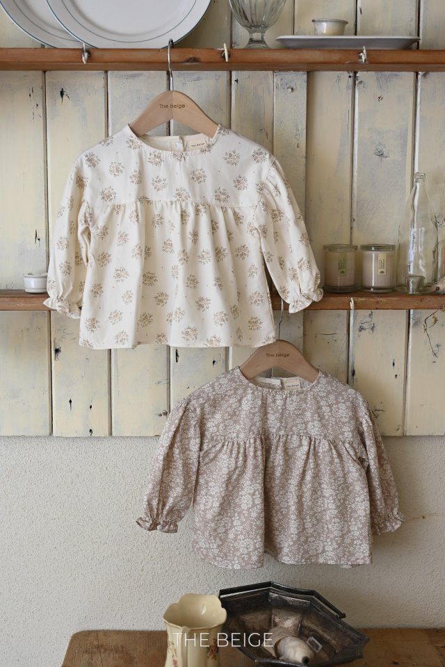 The Beige - Korean Baby Fashion - #babyoutfit - Flower Blouse