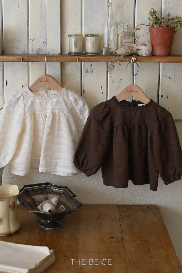 The Beige - Korean Baby Fashion - #babyoutfit - Jacquard Blouse