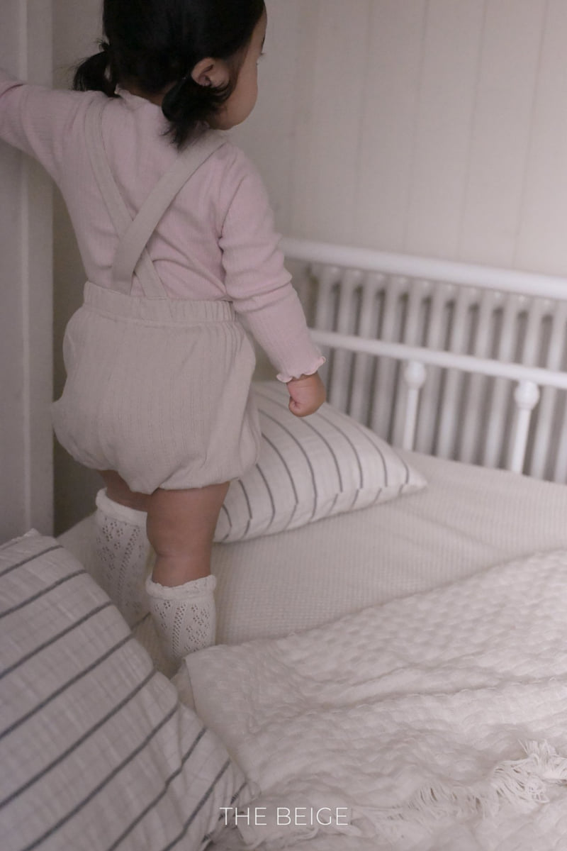 The Beige - Korean Baby Fashion - #onlinebabyboutique - Ribbed Suspender Pants - 12