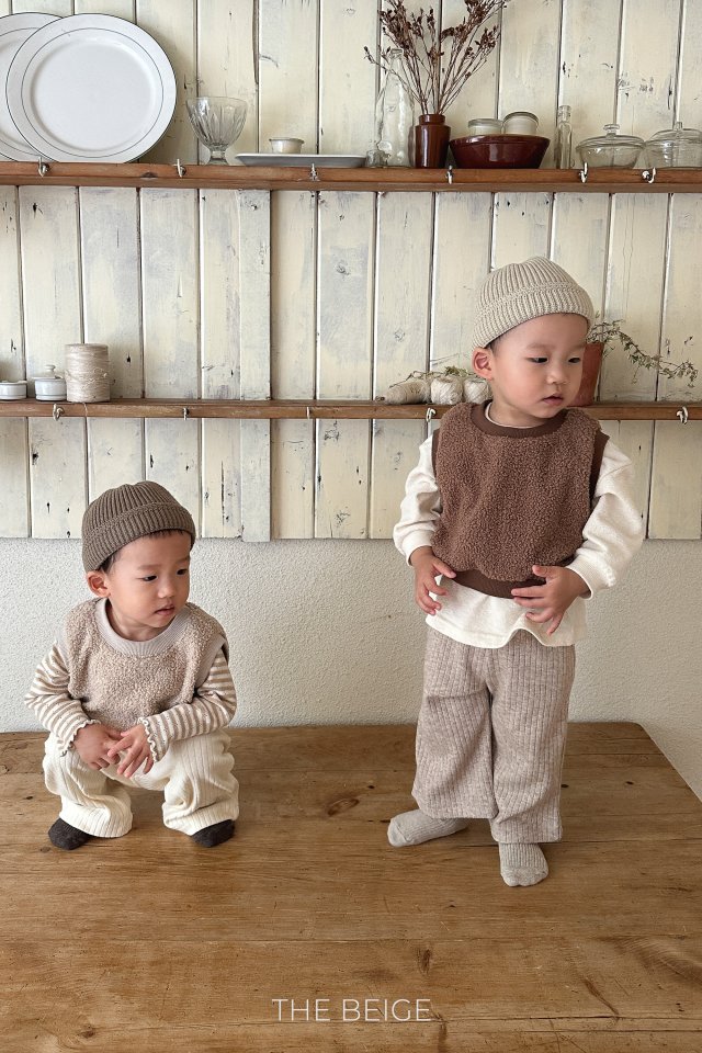 The Beige - Korean Baby Fashion - #onlinebabyboutique - Ribbed Wide Pants - 5