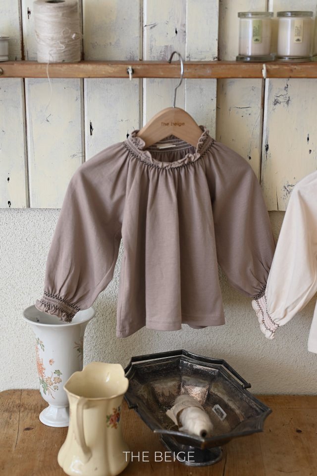 The Beige - Korean Baby Fashion - #onlinebabyboutique - Smocked Raglan Tee - 2