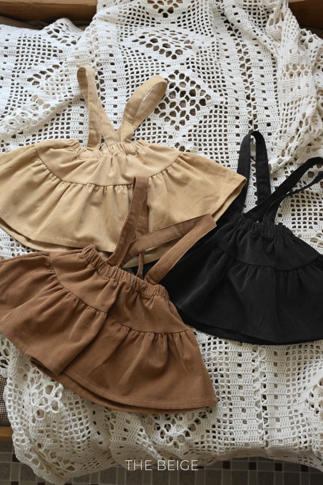 The Beige - Korean Baby Fashion - #onlinebabyshop - Suspender Layered Skirt