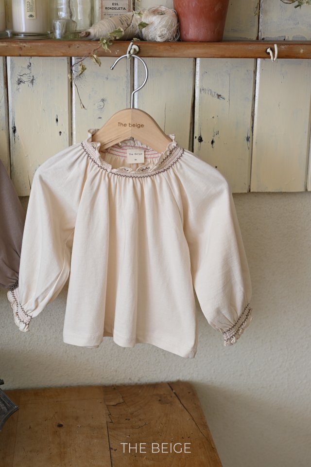 The Beige - Korean Baby Fashion - #onlinebabyshop - Smocked Raglan Tee - 3