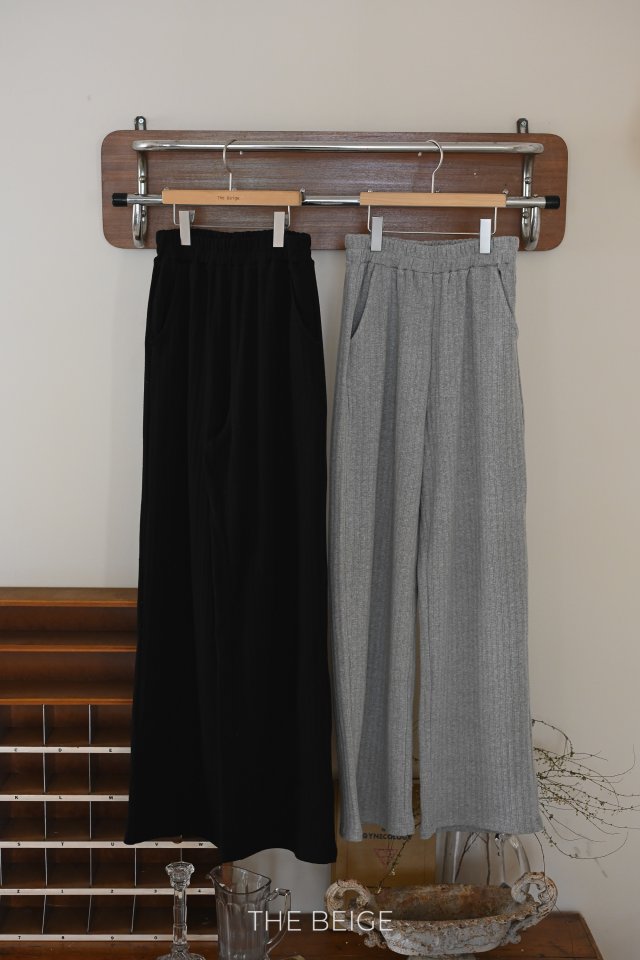The Beige - Korean Women Fashion - #womensfashion - Ribbed Wide Pants (Adult)