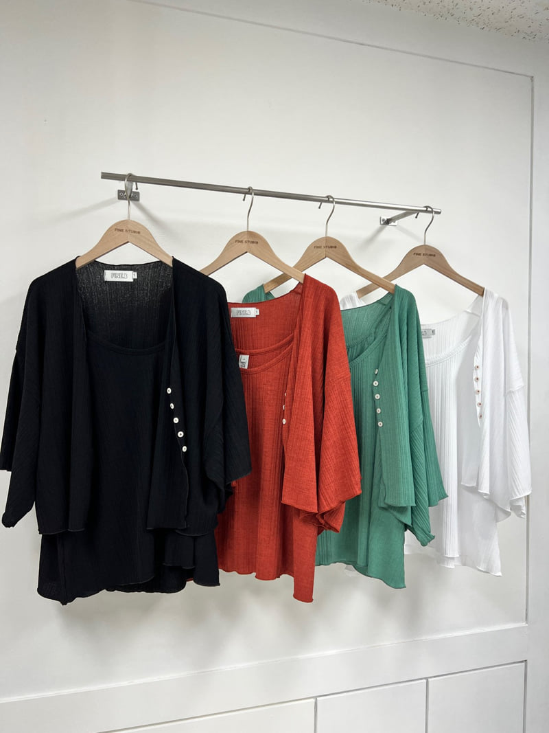 The Fine.b - Korean Women Fashion - #momslook - Like Cardigan Set (Tank Top + Cardigan)