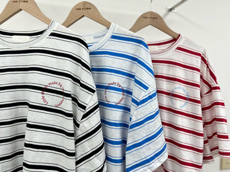 The Fine.b - Korean Women Fashion - #romanticstyle - Summer Stripe Tee - 4