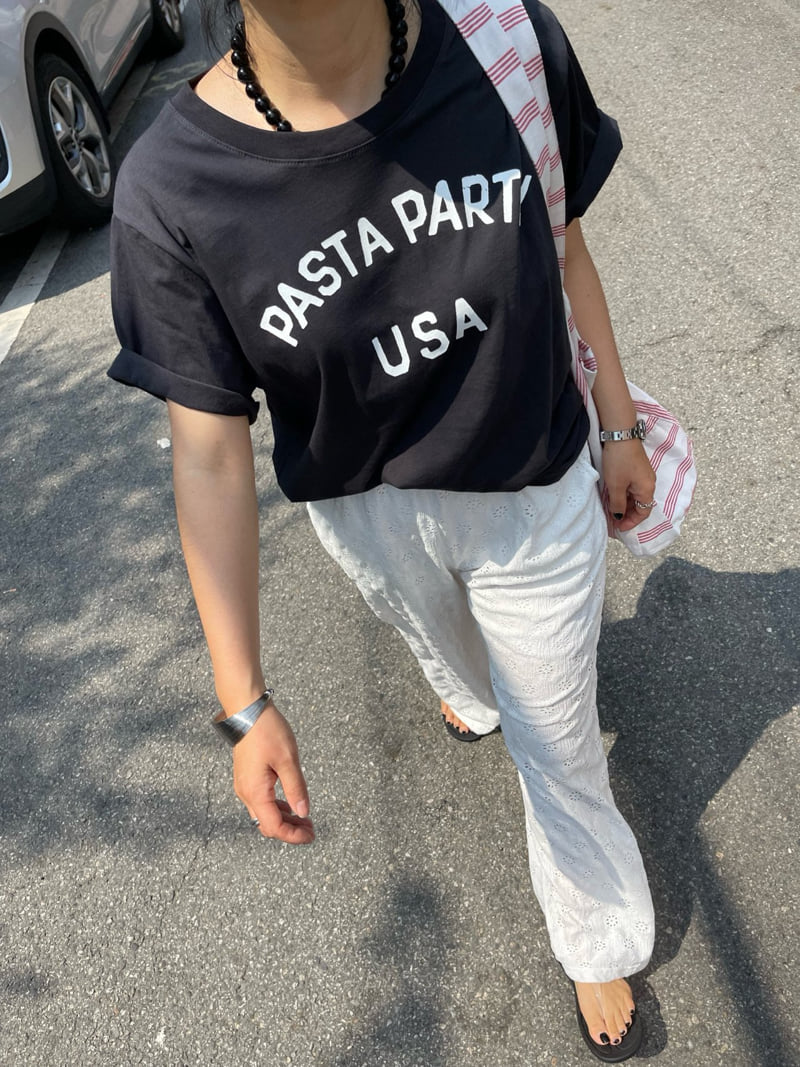 The Fine.b - Korean Women Fashion - #womensfashion - Pasta Short Sleeve Tee - 2