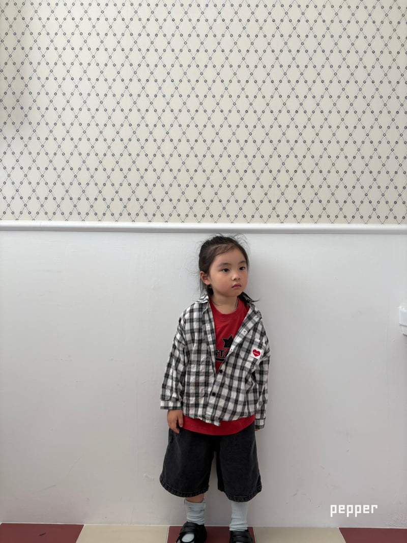 The Pepper - Korean Children Fashion - #fashionkids - Heart Check Shirt - 10