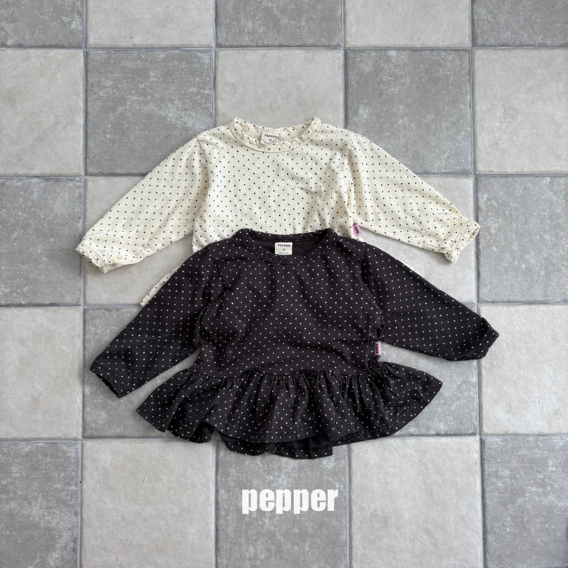 The Pepper - Korean Children Fashion - #littlefashionista - Dot Frill Tee