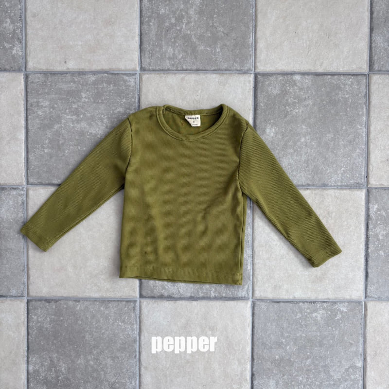 The Pepper - Korean Children Fashion - #minifashionista - Olive Ribbed Tee - 4