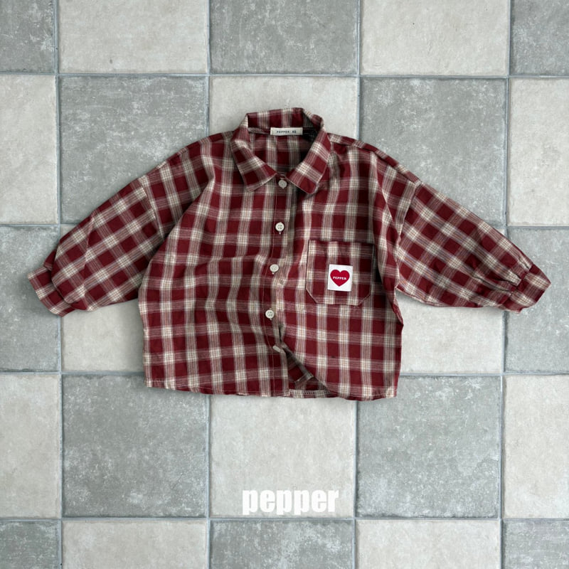 The Pepper - Korean Children Fashion - #todddlerfashion - Heart Check Shirt - 4
