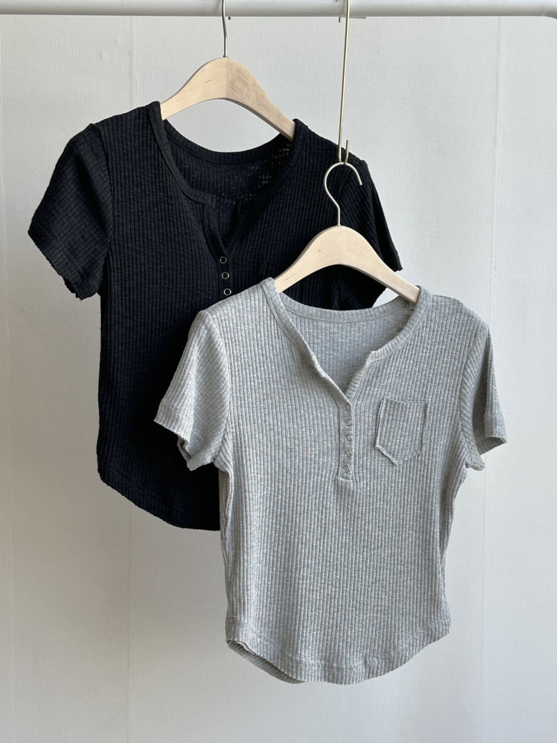There By - Korean Women Fashion - #momslook - Button Pocket Tee - 10