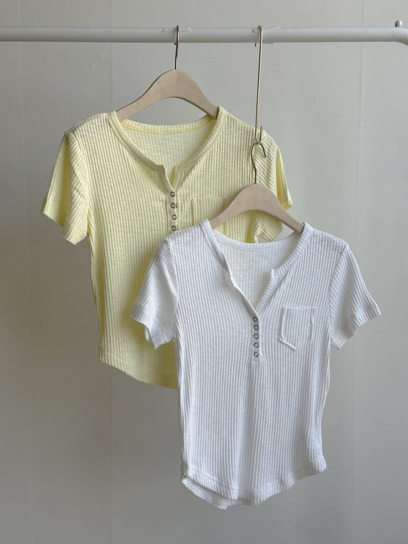 There By - Korean Women Fashion - #momslook - Button Pocket Tee - 8