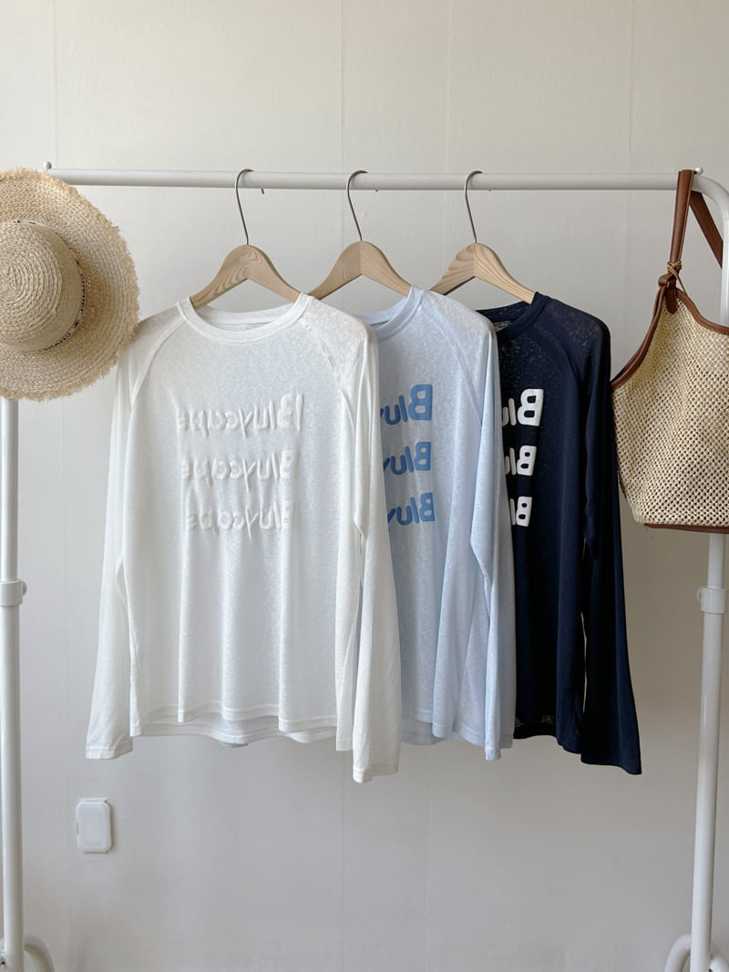 There By - Korean Women Fashion - #momslook - Blue Caps Tee
