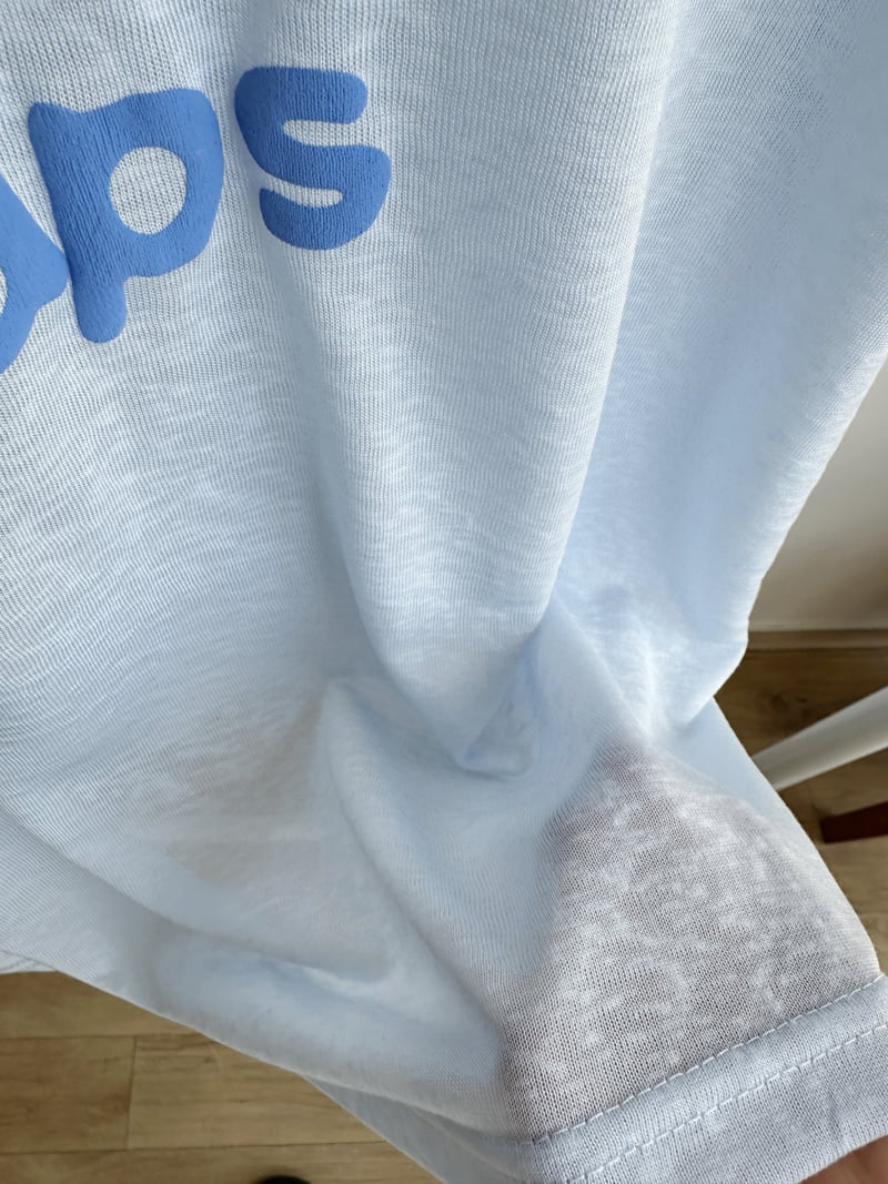 There By - Korean Women Fashion - #momslook - Blue Caps Tee - 3
