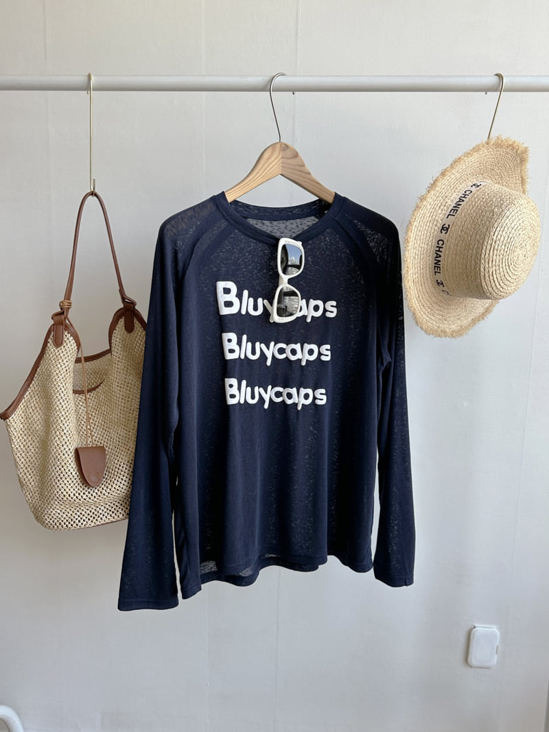 There By - Korean Women Fashion - #momslook - Blue Caps Tee - 6