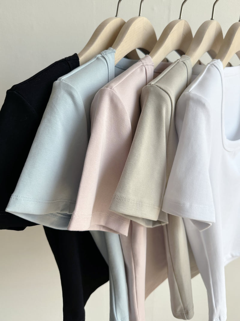 There By - Korean Women Fashion - #womensfashion - Square Neck Tee - 4