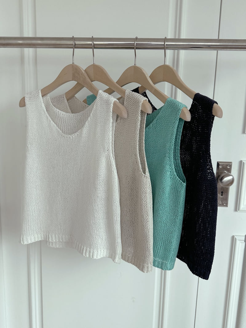 There By - Korean Women Fashion - #momslook - Linen Knit Sleeveless - 11