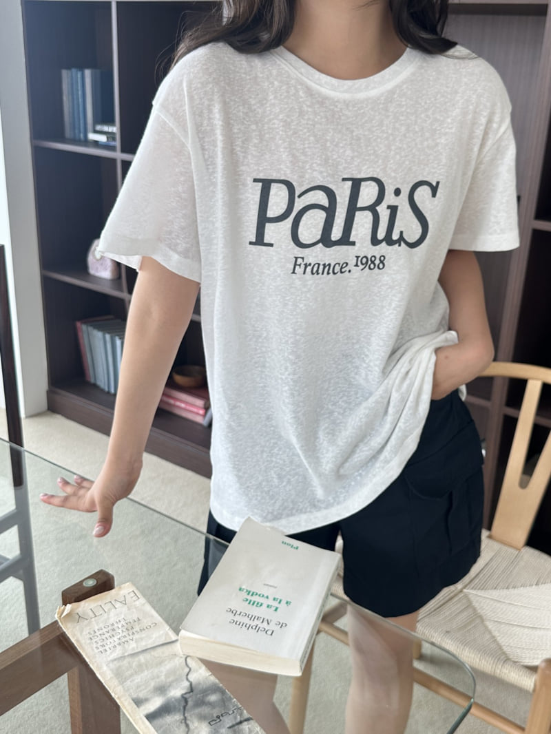 There By - Korean Women Fashion - #womensfashion - Paris Print Tee - 4