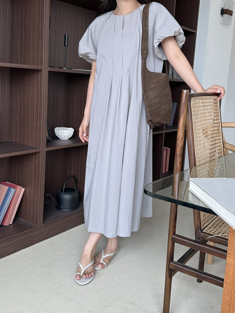 There By - Korean Women Fashion - #momslook - Pin-Tuck Pleated One-piece - 5