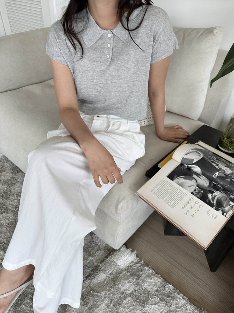 There By - Korean Women Fashion - #momslook - Daily Collar Tee - 2