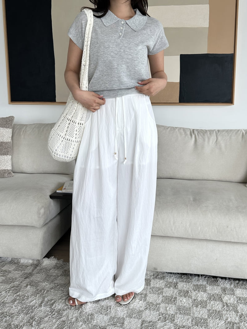 There By - Korean Women Fashion - #womensfashion - Daily Collar Tee - 4