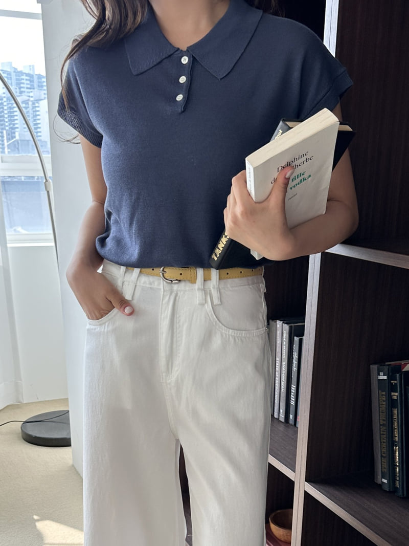 There By - Korean Women Fashion - #momslook - Daily Collar Tee - 6