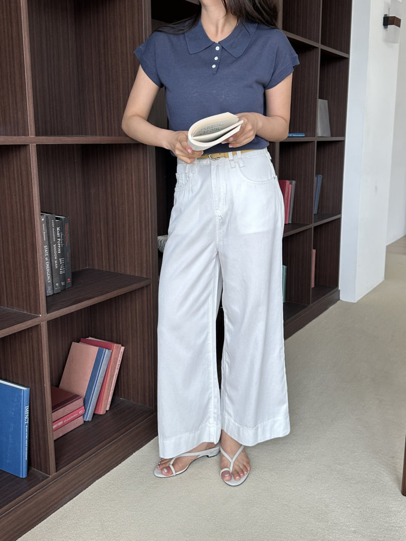 There By - Korean Women Fashion - #momslook - Daily Collar Tee - 8