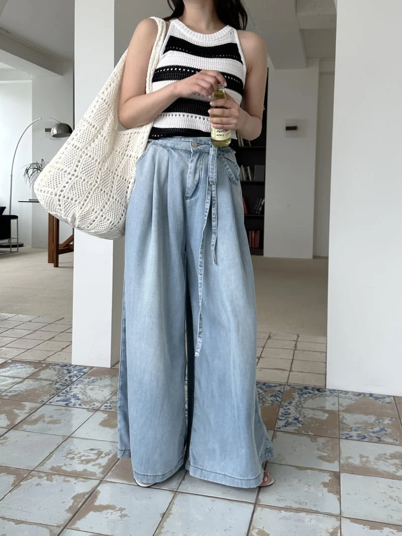 There By - Korean Women Fashion - #momslook - Wide Denim Pants - 10