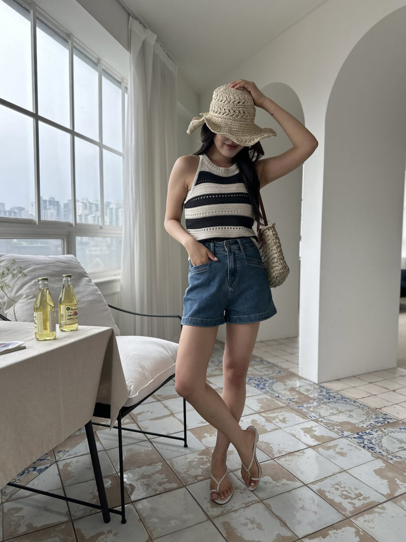 There By - Korean Women Fashion - #pursuepretty - Stripe Halter Sleeveless - 5