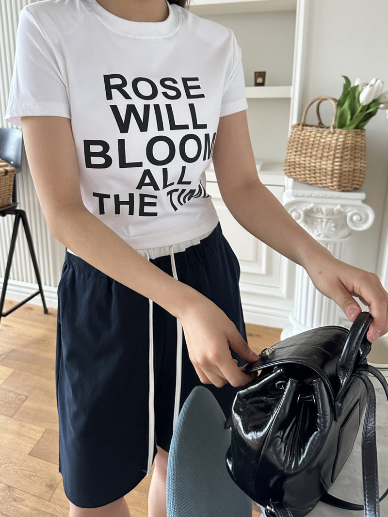 There By - Korean Women Fashion - #shopsmall - Rose Padded Tee