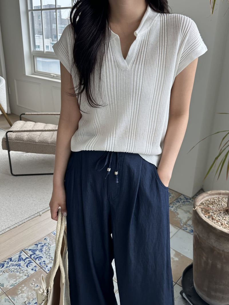 There By - Korean Women Fashion - #shopsmall - Collar Ribbed Knit - 5