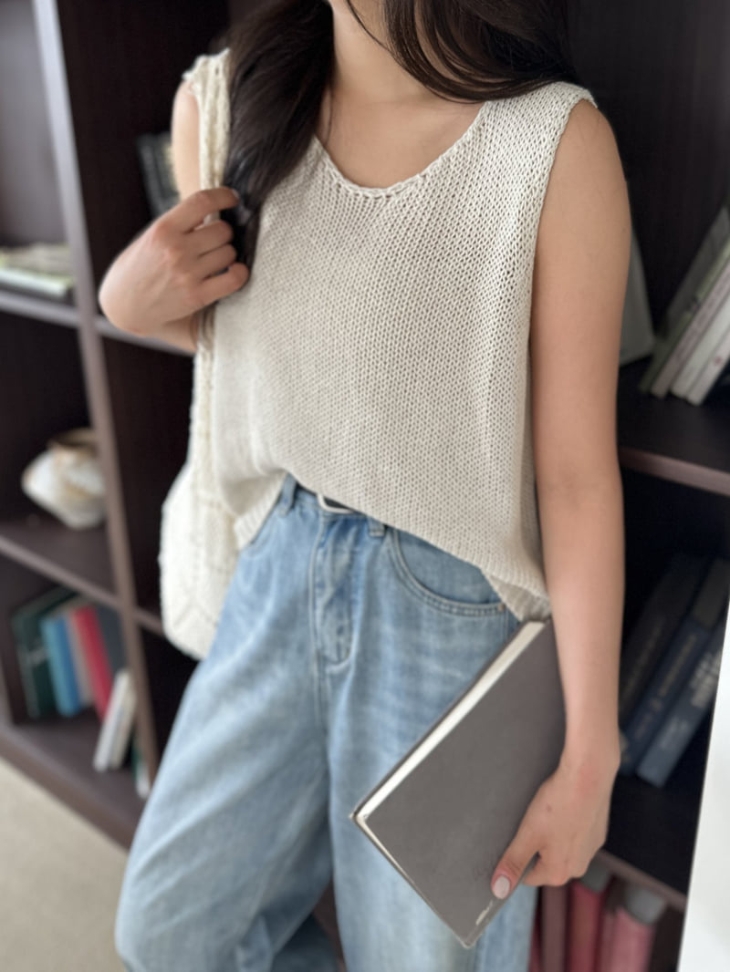 There By - Korean Women Fashion - #thatsdarling - Linen Knit Sleeveless - 5