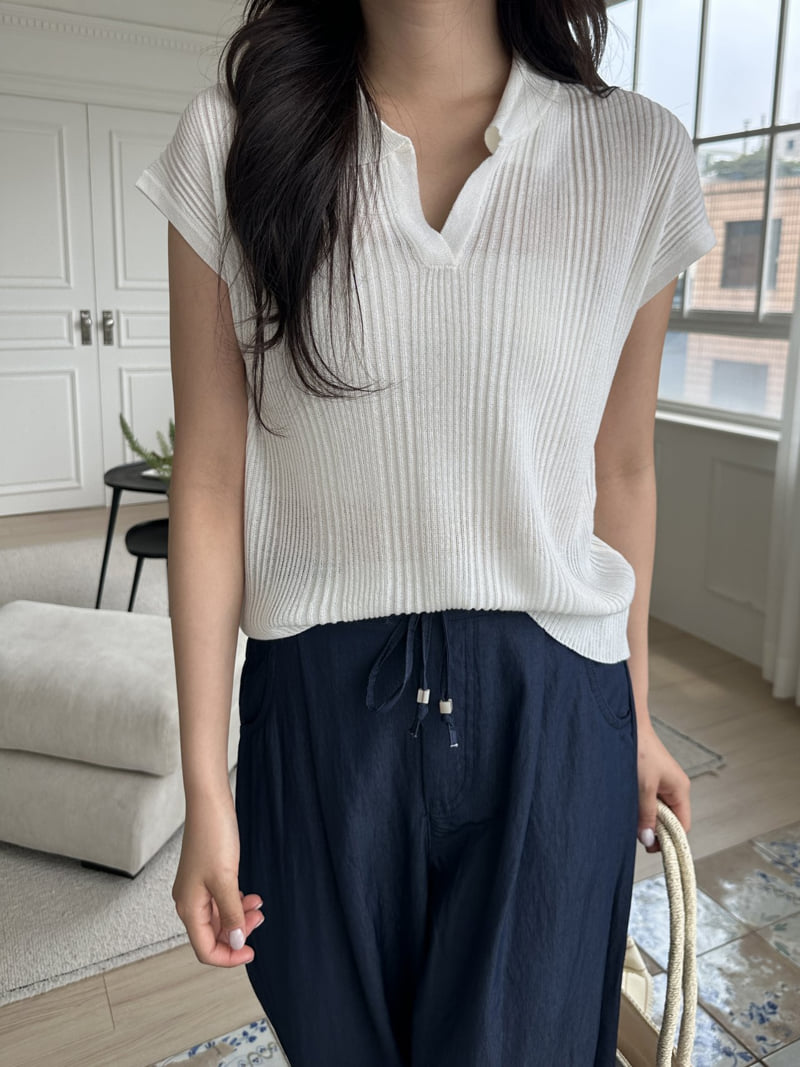 There By - Korean Women Fashion - #thatsdarling - Collar Ribbed Knit - 6