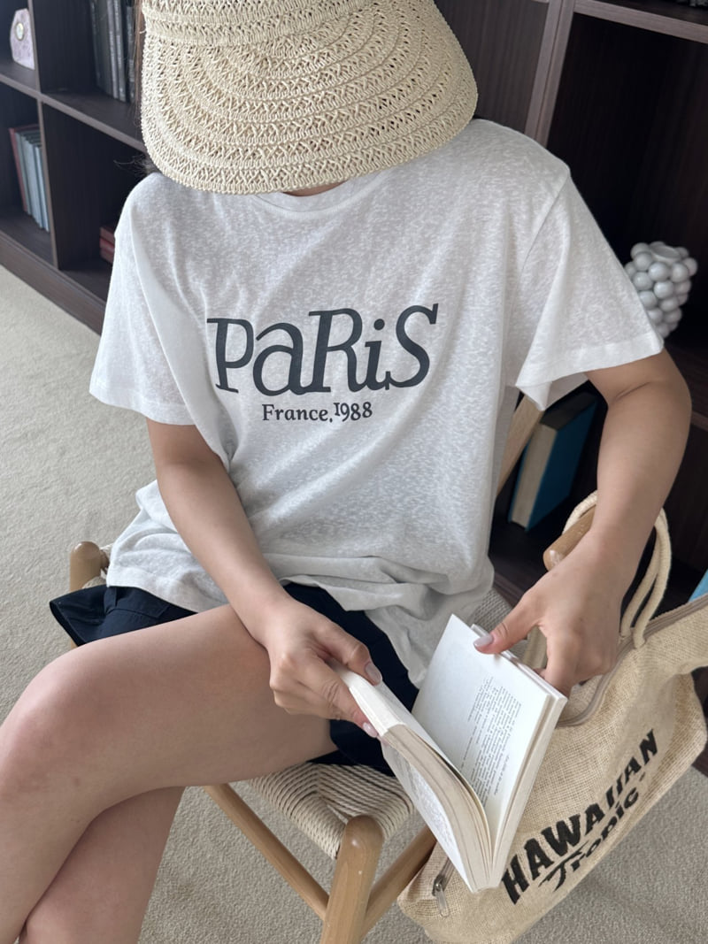 There By - Korean Women Fashion - #thelittlethings - Paris Print Tee