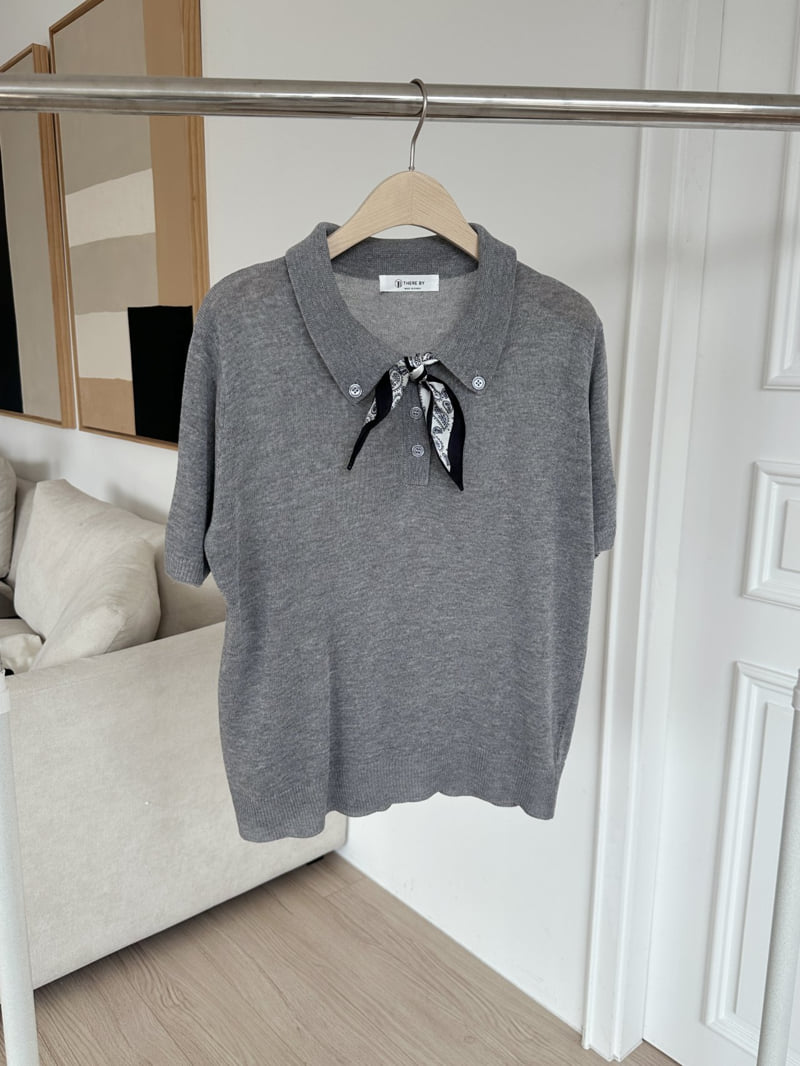 There By - Korean Women Fashion - #thelittlethings - Scarf Short-Sleeve Knit - 10