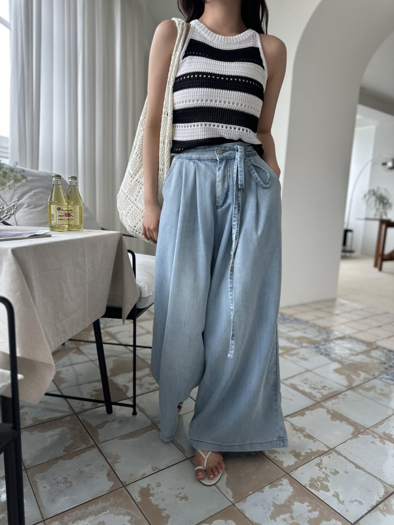 There By - Korean Women Fashion - #thelittlethings - Wide Denim Pants - 9