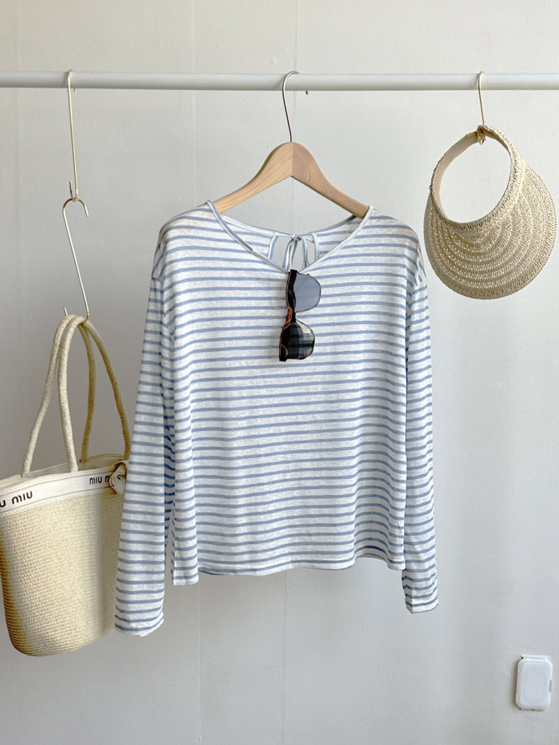 There By - Korean Women Fashion - #vintageinspired - Cool Stripe Tee - 6