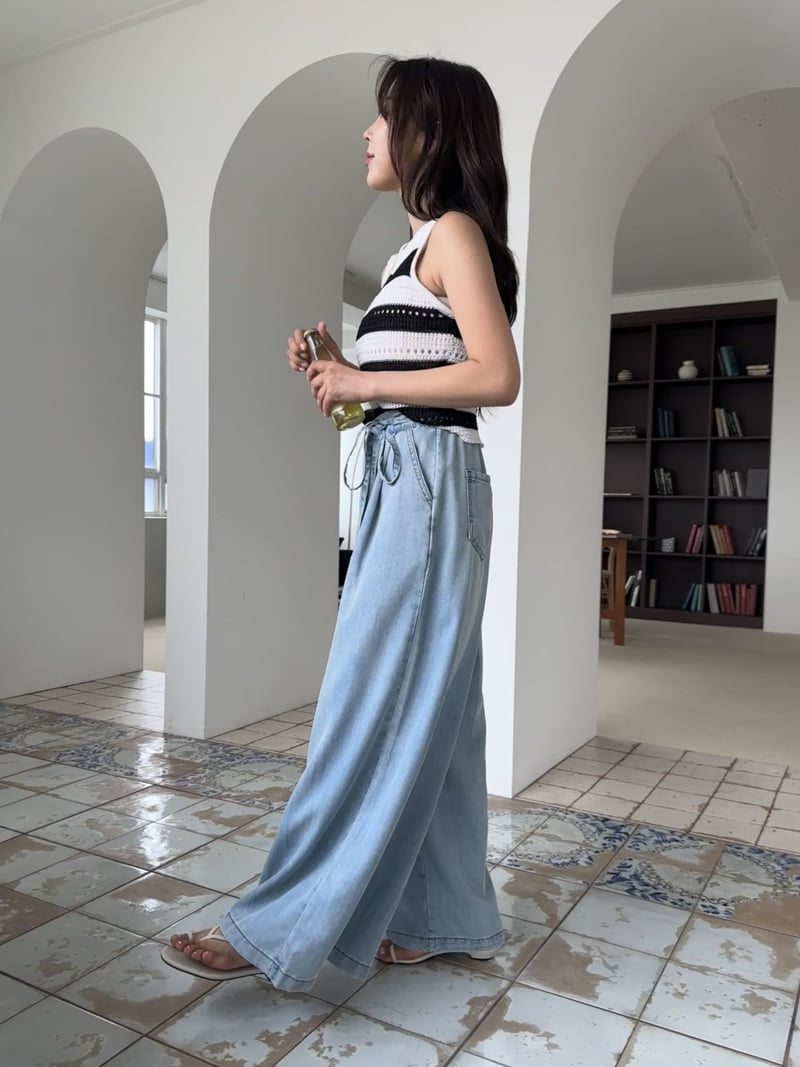 There By - Korean Women Fashion - #vintageinspired - Wide Denim Pants - 2