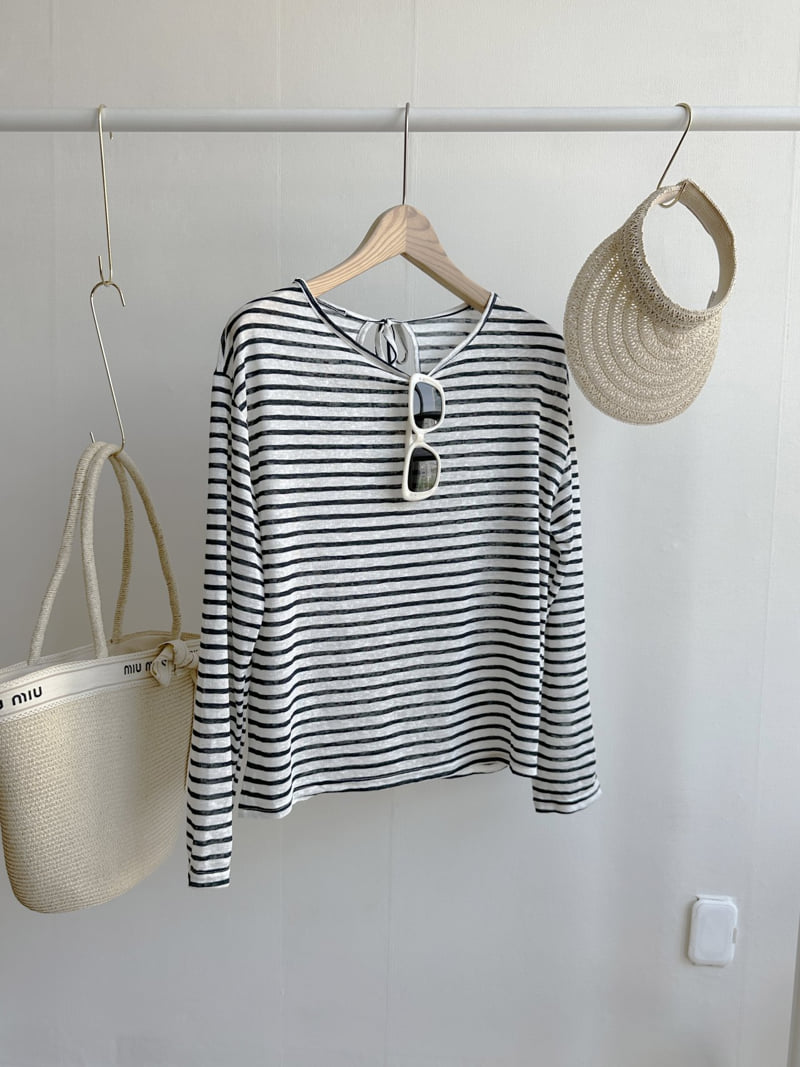 There By - Korean Women Fashion - #vintagekidsstyle - Cool Stripe Tee - 7