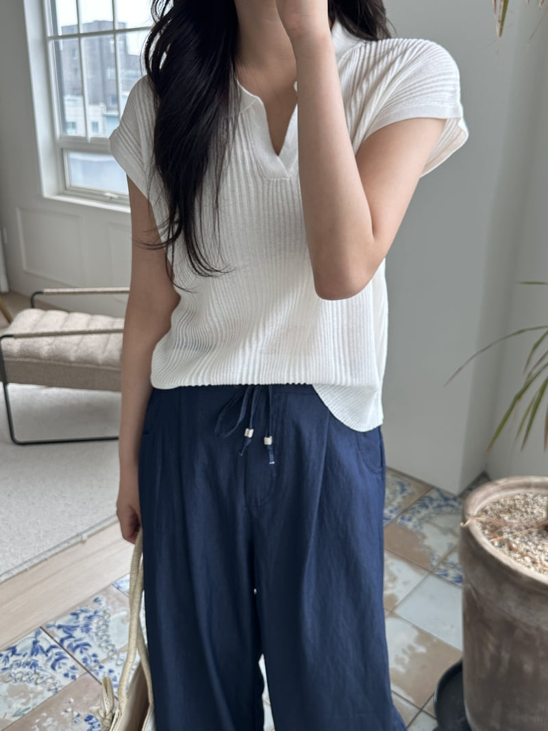 There By - Korean Women Fashion - #vintagekidsstyle - Collar Ribbed Knit